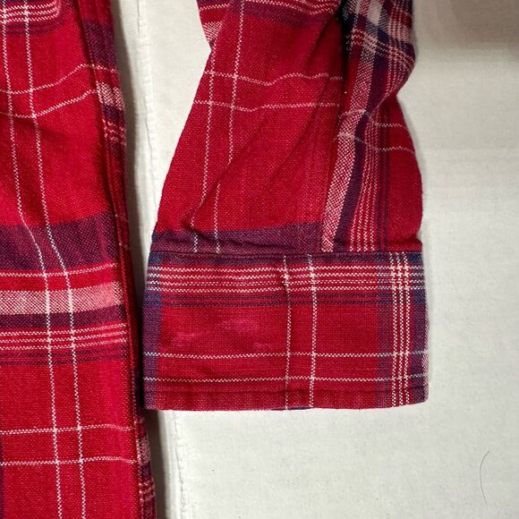 Ralph Lauren Blaire Shirt Red Button Up Long Sleeve Blake Cotton Blue Pony Large - Picture 5 of 10